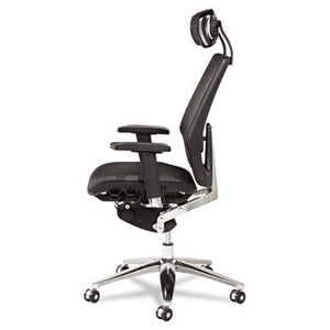 Alera ALEKE4218 K8 Series Ergonomic Multifunction Mesh Chair, Aluminum Base/Frame, Black