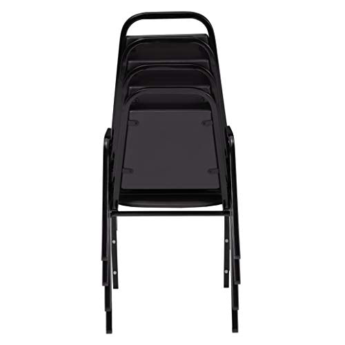 National Public Seating (4 Pack) NPS® 9100 Series Vinyl Upholstered Stack Chair, Black Seat/Frame