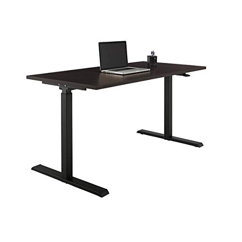 Realspace Magellan 60"W Pneumatic Height-Adjustable Standing Desk, Espresso