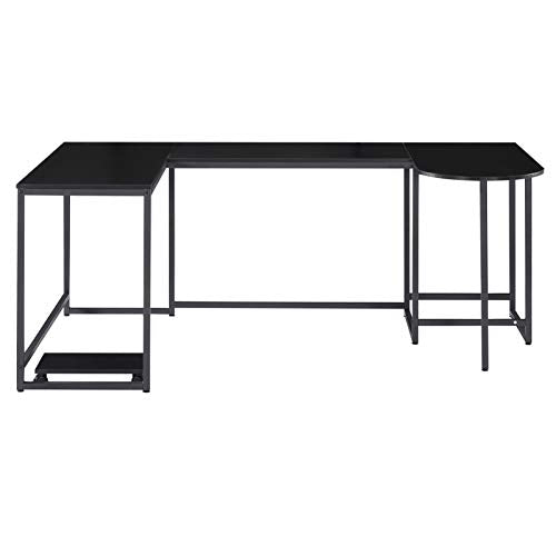 Ai-lir Simple and Stylish Workstation Desk, Base Office Biz Desk, Bivalent Study Desk, Industrial Corner Desk with CPU Bracket, U-Shaped Computer Desk Easy to Assemble