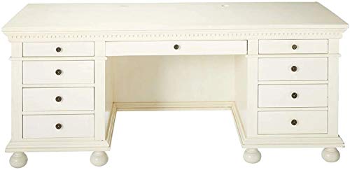 VeryKe Wood Office Table Home Office Computer Desk Make Up Table 76 inch Gustave Desk Business Table Workstation Desk Study Writing Table with 9 Drawers, Cream