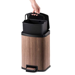 FMHCTN Trash Can Rectangular Bathroom Step Trash Can, Soft-Close Garbage Can，Removable Inner Wastebasket for Bathroom, Bedroom, Office Garbage Can (Color : A, Size : 12l)