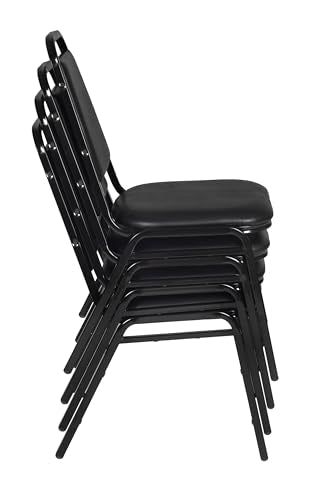 Regency Cain 30" Square Breakroom Table & 4 Restaurant Stack Chairs - Maple/Black