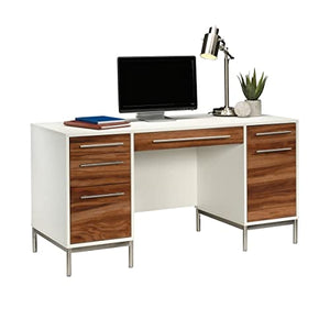 Sauder® Vista Key 60"W Executive Desk, Pearl Oak/Blaze Acacia