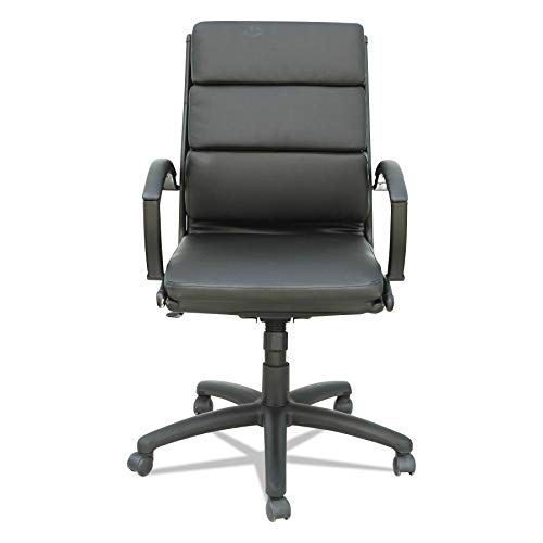 Alera ALENR42B19 Neratoli Mid-Back Slim Profile Chair, Black, Leather