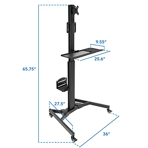 Mount-It! Adjustable Mobile PC Workstation with Single Monitor Mount