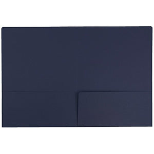 JAM PAPER Premium Matte Cardstock Twin Pocket Folders - Navy Blue - Bulk 100/Box