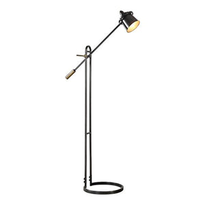 Retro Industrial Bronze Metal Arm Floor Lamp | Adjustable Reading