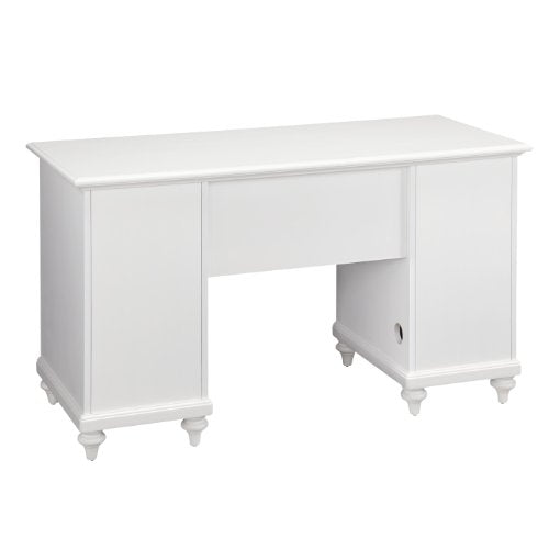 Bermuda Brushed White Pedestal Desk by Home Styles