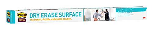 Post-it Dry Erase Whiteboard Film Surface for Walls, Doors, Tables, Chalkboards, Whiteboards, and More, Removable, Super Sticky, Stain-Proof, Easy Installation, 6 ft x 4 ft Roll (DEF6X4A)