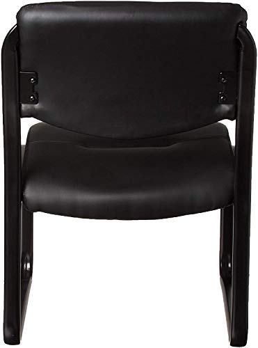 Boss Office Products Leather Sled Base Side Chair in Black, Set of 4