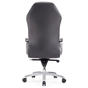 Zuri Furniture Modern Ergonomic Sterling Genuine Leather Executive Chair - Dark Grey