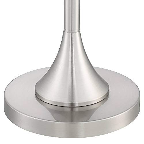 Possini Euro Design Candice Modern Floor Lamp 64" Brushed Nickel Dual Shade