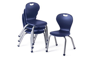 Schooled Student Stack Chair - Ergonomic Molded Seat Shell - Robust Riveted Frame - Pack of 4 Chairs