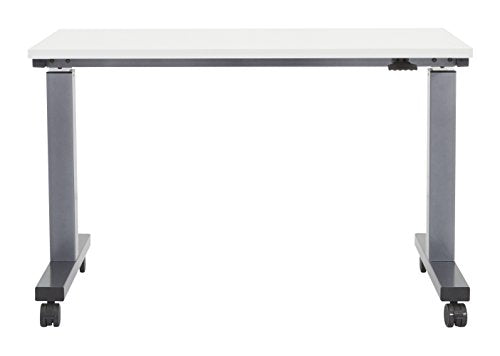 OSP Furniture PHAT2448G7 Pneumatic Height Adjustable Table, Grey Top with Titanium Base