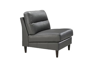 BREAKtime 3 Person Waiting Reception Lounge Chairs Set with Charging Tables - Model 8141, Graphite Gray Leather