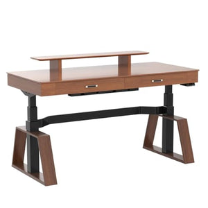 EUREKA ERGONOMIC 63" Executive Standing Desk with Drawers & Monitor Stand, Walnut