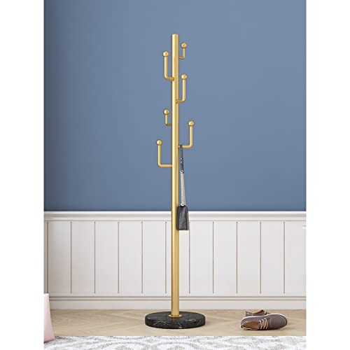 BinOxy Freestanding Marble Coat Rack - Gold Color