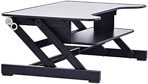 Standing Desk Converter Height Adjustable Sit to Stand Desk for Dual Monitor and Laptop Black
