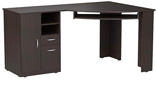 Inval America L-Shaped Corner Desk, Espresso