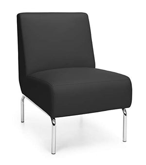 OFM Triumph Series Armless Modular Lounge Chair, in Black (3000-PU606)