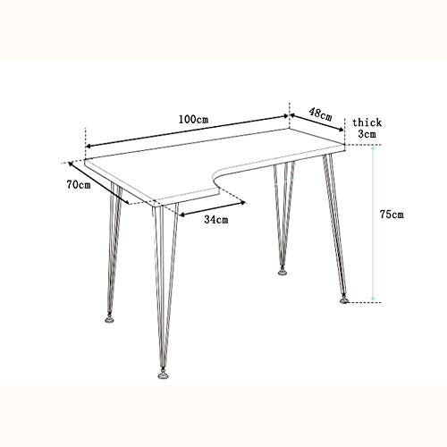 L-Shaped Computer Desk Office Computer Desk, Corner Pc Laptop Workstation Study Table Gaming Desk, for Home and Office, with Wood and Iron Shelves, Triangular Mechanical Design.
