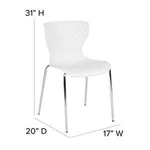 EMMA + OLIVER 4 Pack White Plastic Stack Chair