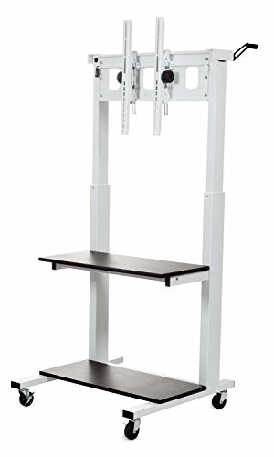 Luxor Crank Adjustable Flat Panel TV Cart with 2 Shelves