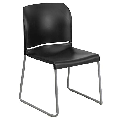 Flash Furniture HERCULES Series 5 Pack Black Stack Chair - 880 lb. Capacity