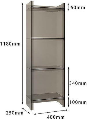 REPALY Rolling Storage Cart Freestanding Display Bookcase Gray - Yellow, 15.7"Dx9.8"Wx46.4"H