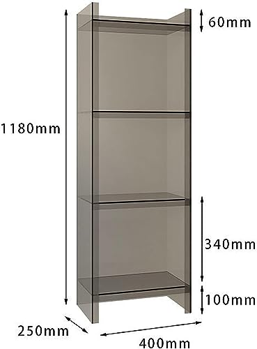 REPALY Rolling Storage Cart Freestanding Display Bookcase Gray - Yellow, 15.7"Dx9.8"Wx46.4"H