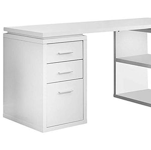 Monarch Specialties Hollow-Core Left or Right Facing Corner Desk, White