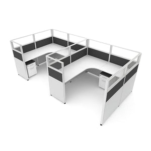 SUNLINE Office Supply - DIY Cube Kit - Complete Office Workstation with 7 Versatile Layouts