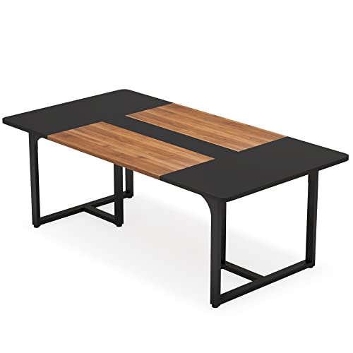 LITTLE TREE 6FT Rectangle Conference Table for 8 People, Industrial Business Large Office Boardroom Desk