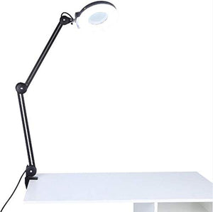 FBITE LED Magnifying Lamp with Clamp, Super Bright Magnifier Glass Lamp - Full Daylight Lens, Adjustable Swivel Arm Light