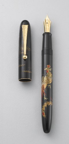PILOT Namiki Nippon Art Collection Fountain Pen, Chinese Phoenix Design Barrel, Fine Nib (60409),Black/Gold
