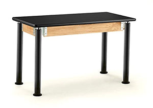 National Public Seating Height Adjustable Science Lab Table with HPL Top - Black, 24"x54