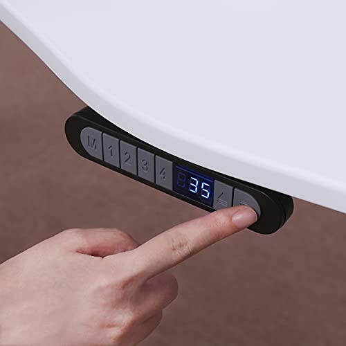 ApexDesk Elite Pro Series 60" Electric Height Adjustable Standing Desk - White Top, Off-White Frame