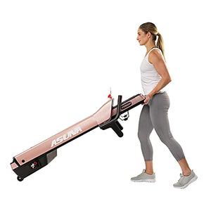 Asuna SpaceFlex Electric Treadmill with Auto Incline, LCD and Pulse Grips, Speakers, Tablet Holder, 220 LB Max Weight, Folding and Portability Wheels - 7750P