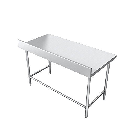 Standard Work Table, Galvanized Cross Brace, 4" Backsplash, 72 (L) X 30 (W) X 36 (H) Over All