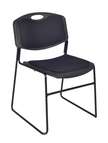 Romig Zeng Padded Stacker Chair, 12 Pack, Black