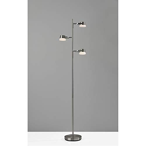 Adesso 2104-22 Nitro LED Tree Lamp, 63.25 in, 3 x 6W LED, Brushed Steel, 1 Floor Lamp