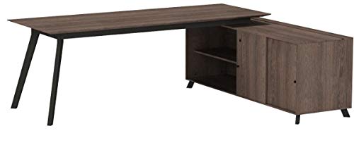 Ameriwood Home 9291196COM AX1 L-Shape Desk, Medium Brown