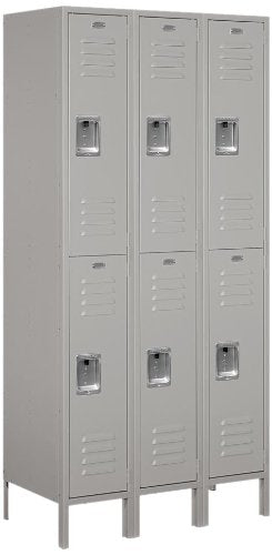 Salsbury Industries 62368GY-U  Unassembled Standard Metal Locker with Double Tier, Gray