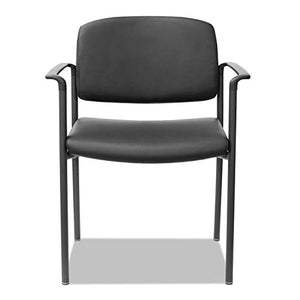 Alera UT6816 Sorrento Series Stacking Guest Chair, Faux Leather, Black, 2/Carton