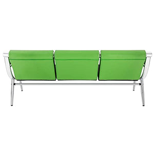 SHOUMANUAL Office Reception Sofa Set, 3-Seat PU Leather Waiting Room Bench - Green