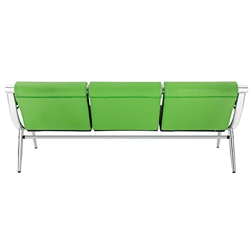 SHOUMANUAL Office Reception Sofa Set, 3-Seat PU Leather Waiting Room Bench - Green