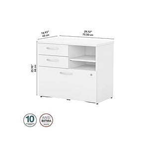 Bush Business Furniture Studio C Office Storage Cabinet, White - SCF130WHSU