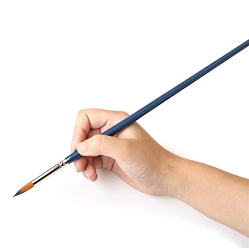 NBHFR Round Pointed Tip Brushes 9 Pcs Synthetic Art Paint Brush Set for Acrylic Watercolor Oil Painting Long Handle