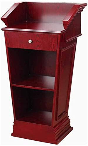 None Portable Floor Lectern Podium Solid Wood - Conference Table & Reception Desk